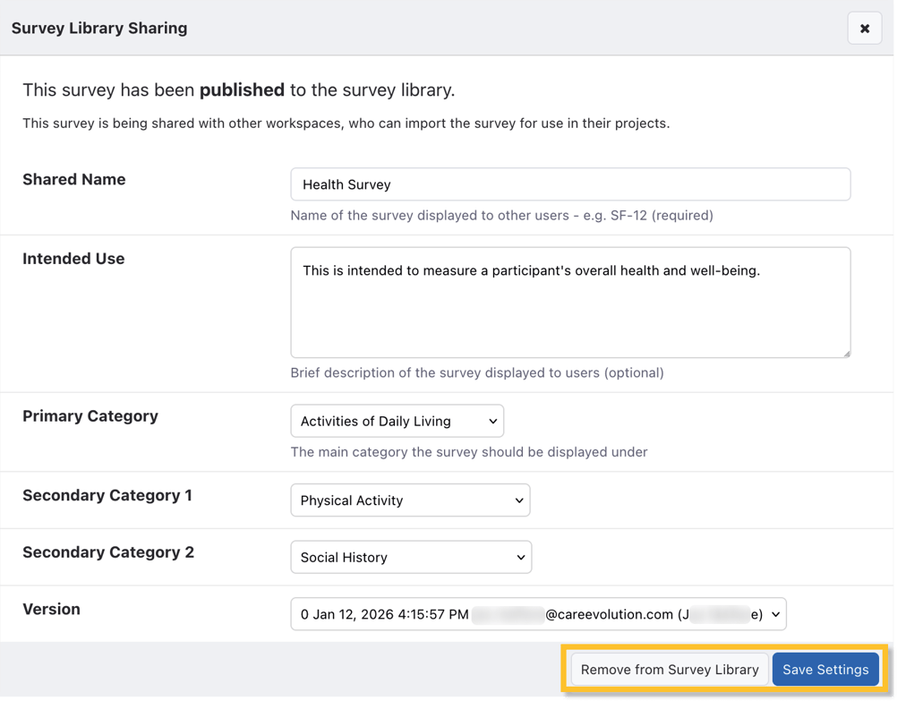 Sharing Surveys in the MyDataHelps Survey Library